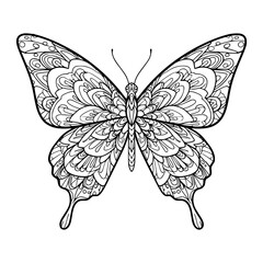 butterfly vector illustration. mandala style