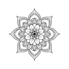 vector illustration of lotus flower. mandala style