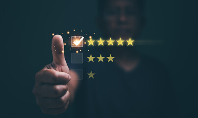 Customers experience satisfaction concept. Standardization and quality in products and services....