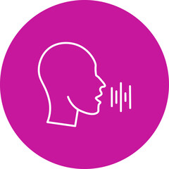 Speech Vector Line Pink Circle Icon Design