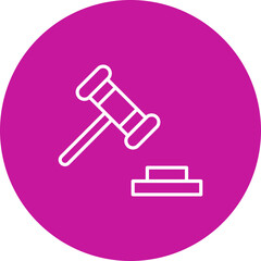 Law Vector Line Pink Circle Icon Design