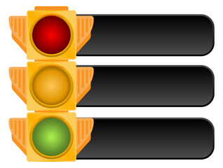 Traffic lights vector illustration with banners concept template stoplight
