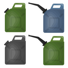 Green and blue colors container can gasoline fuel industry concept vector icons