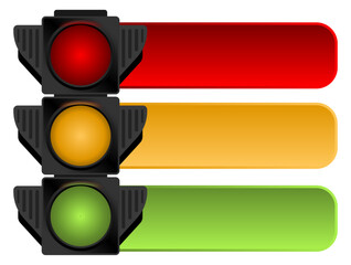 Traffic lights vector illustration stoplight semaphore signal concept banner template colors