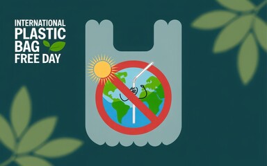 Eco-friendly message on Plastic Bag Free Day.
