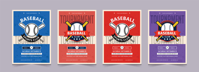 Baseball flyer design template. Baseball Tournament Poster Layouts