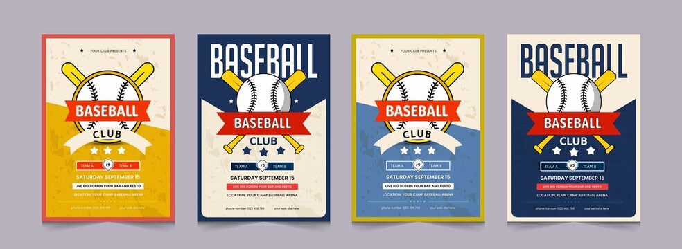 Baseball flyer design template. Baseball Tournament Poster Layouts