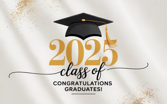 Class of 2025 graduation celebration design.