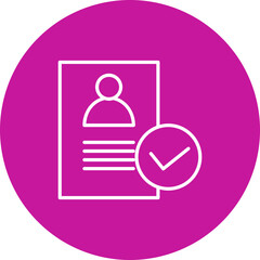 Hired Vector Line Pink Circle Icon Design