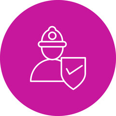 Workplace Safety Vector Line Pink Circle Icon Design