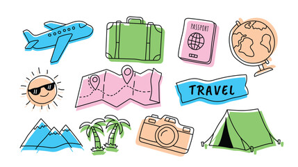 Travel Doodle Vector Set