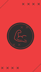 Red Minimalist Gym Center Instagram Highlight Covers for Fitness Branding

