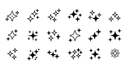 Sparkling Star Icons 20 Vector Graphics for Design Projects