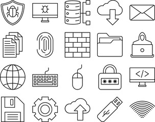 Cybersecurity and Programming Icon Set