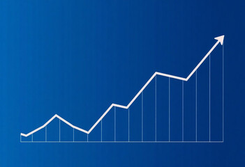 Fototapeta premium Painel azul com gráfico de crescimento.