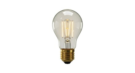 Retro Style Light Bulb Isolated on White Background for Energy Efficiency Ideas and Sustainable Energy Solutions or Decorative Lighting Fixtures