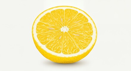 Lemon slice vibrant yellow citrus fruit