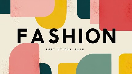 Fashion Sale Poster Template with Trendy Color Palette, Bold Title Space, and Minimal Modern Design on a Clean Blank Background