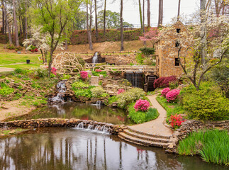 Cloudy view of the historical Old Mill