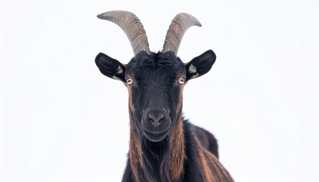 白い背景とやぎ