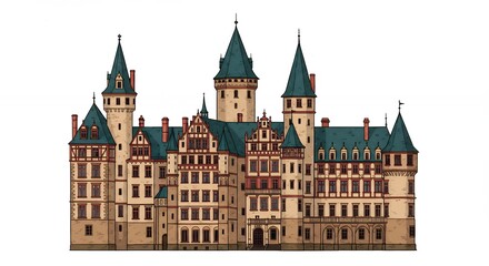 Fototapeta premium Medieval style castle facade