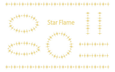 星のモチーフのラインとフレームセット。