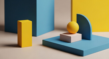 Minimalist Shapes with Sphere and Blocks