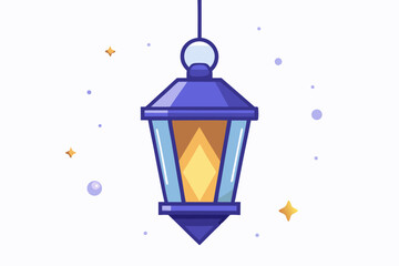 glowing lantern starry night sky