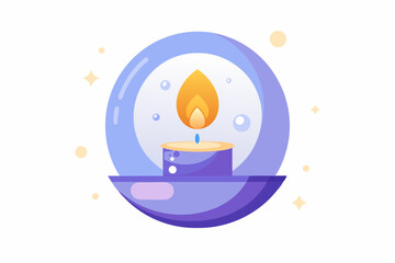 moon candle glowing soft holder