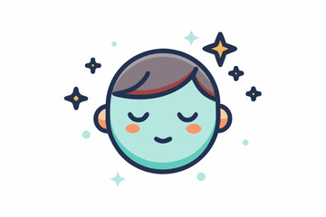 sleeping face closed eyes stars