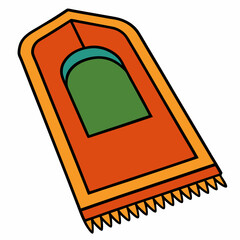 praying rug illustration, isolated on white background