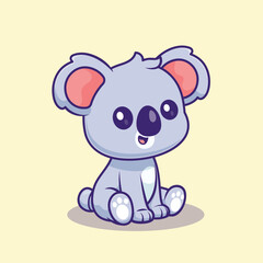 Adorable Baby Koala Bear Cartoon Illustration Cute Australian Animal Character Design