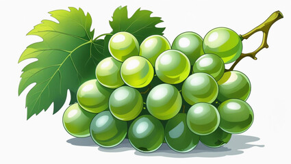 bunch of green grapes isolated