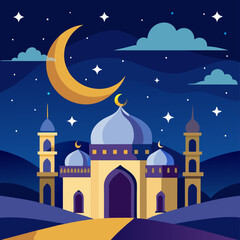 Fototapeta premium simple mosque night view