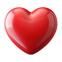 Shiny red heart shape isolated on transparent background