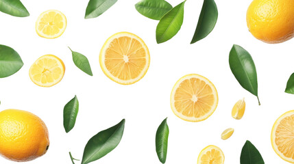 Fresh Bright Lemons and Leaves on a Black Background for Culinary and Wellness Themes
