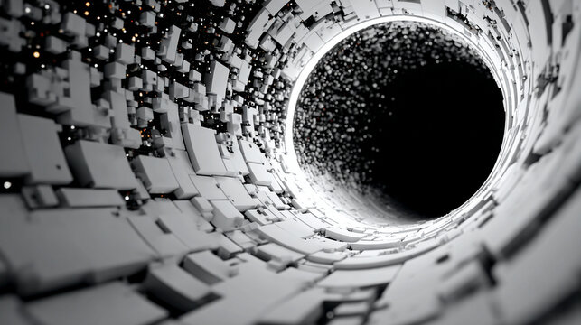 Bright white circular hi-tech background with abstract digital elements—symbolizing innovation, connectivity, futuristic design, and the clean aesthetics of modern digital interfaces.
