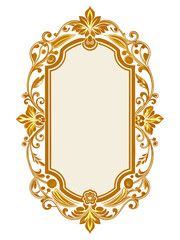 vintage antique baroque ornamental rectangle frame