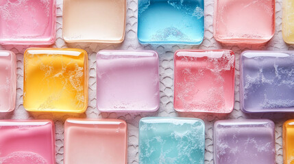 A soft and vibrant mosaic of colorful pastel glass tiles, arranged in a seamless pattern&mdash;symbolizing harmony, creativity, design balance, and gentle elegance in decorative surfaces.
