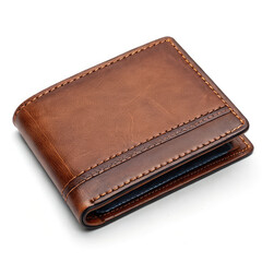leather wallet isolated on white background