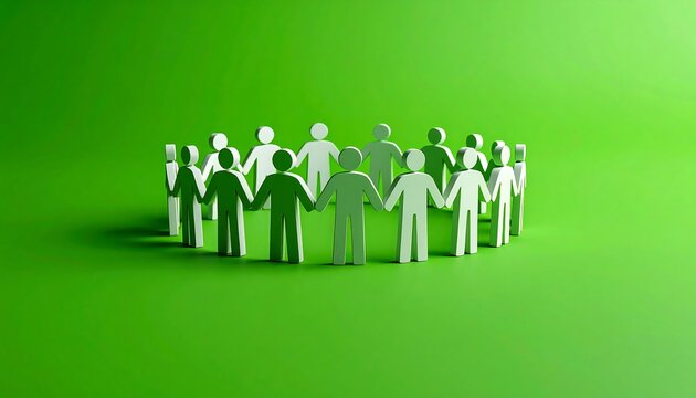 Unity, Teamwork, Green Circle People - Sustainability and environme.