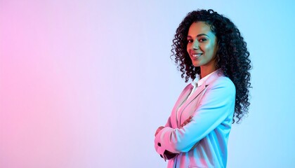 Confident Woman, Neon Portrait, Business - Neon lighting