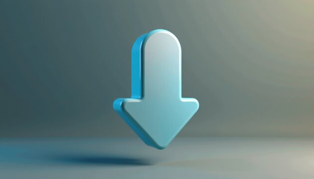 Downward arrow icon digital design graphic element modern aesthetic minimalist style 3d visualization