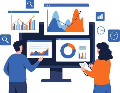 business data analytics design. people marketing team working. business finance investment concept. report graph dashboard infomation.