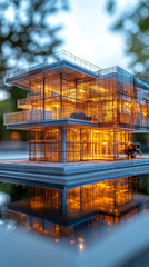 Digital twin simulation of a construction site with 3D building models, visible software interface, data tools, and active machinery—symbolizing smart building, precision, and project management.

