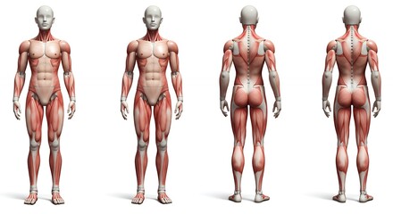 Detailed human muscle anatomy illustration