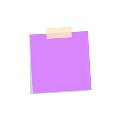 Purple Sticky Note: Blank Memo Pad for Reminders and Notes