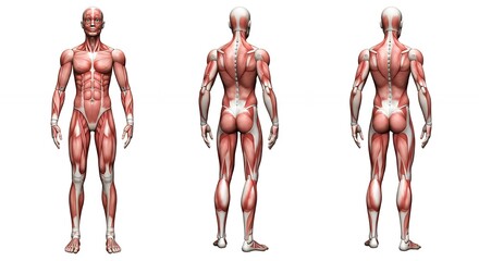 Human musculature anatomy illustration
