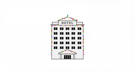Simple hotel building illustration