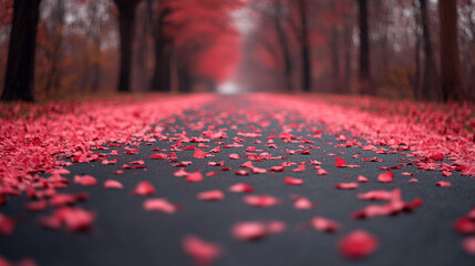 A mystical forest path lined with glowing pink flowers and soft ambient light—symbolizing wonder, magic, serenity, and the dreamy allure of a fantasy nature realm.

